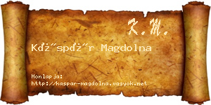 Káspár Magdolna névjegykártya